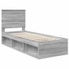 vidaXL Bed Frame Grey Sonoma 75 x 190 cm Solid Pine Wood