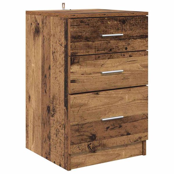 vidaXL Bedside Cabinet Old Wood 40 x 40 x 63 cm Engineered Wood
