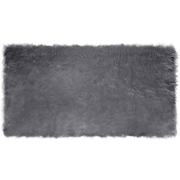 vidaXL Faux Sheepskin Rug Tafalla Anthracite 60 x 110 cm Polyester
