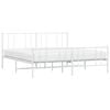 vidaXL Metal Bed Frame without Mattress with Footboard White 183x213cm