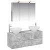 vidaXL Bathroom Furniture Set 4 pcs Concrete Grey