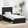 vidaXL Bed Frame with Headboard Black 90 x 200 cm Solid Pine Wood