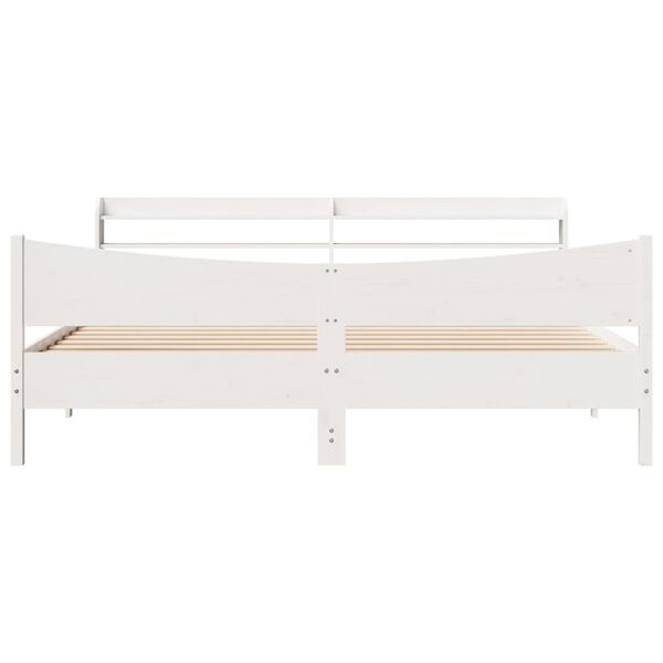 vidaXL Bed Frame with Headboard White 200x200 cm Solid Wood Pine