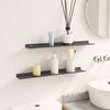 vidaXL Wall Shelf with Shelf 2 pcs Black 60 x 8.5 x 2.5 cm