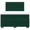 vidaXL Box Spring Bed with Mattress Dark Green 140x190 cm Velvet
