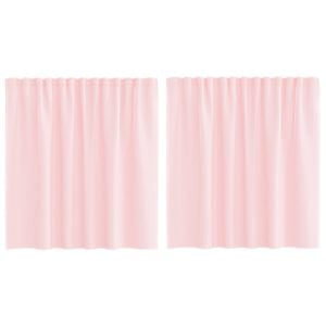 vidaXL Voile Curtains with Loops 2 pcs Light Pink 140x140 cm
