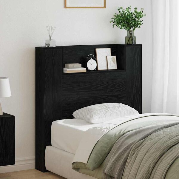 vidaXL Headboard Black Oak 100 x 15 x 103.5 cm Engineered Wood