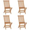 vidaXL Folding Garden Chairs 4 pcs Solid Teak Wood
