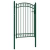 vidaXL Fence Gate with Arched Top Steel 100x106 cm Green