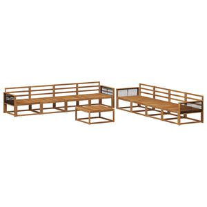vidaXL Outdoor Sofa Set 9 pcs Natural Solid Acacia Wood