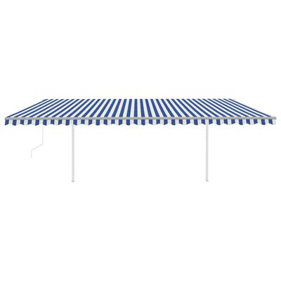 vidaXL Automatic Awning with LED&Wind Sensor 6x3 m Blue and White