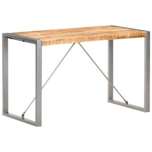vidaXL Dining Table 120x60x75 cm Solid Rough Mango Wood