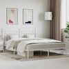 vidaXL Metal Bed Frame without Mattress with Headboard White 180x200cm