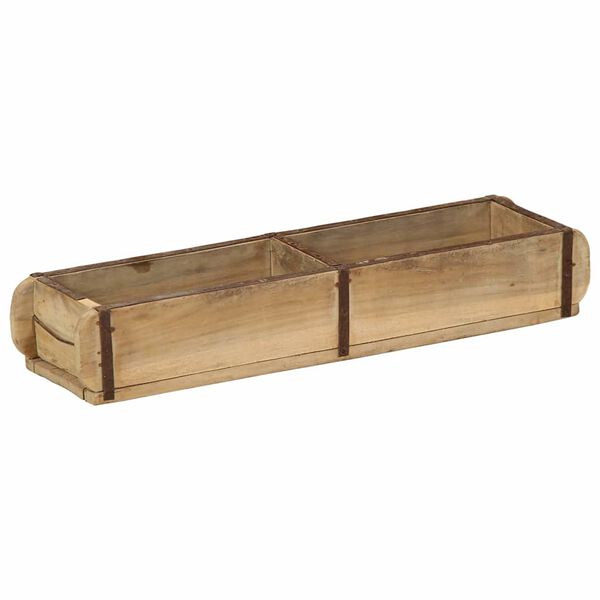 vidaXL Tray with Storage Brown 57 x 15 x 9 cm Solid Reclaim Wood