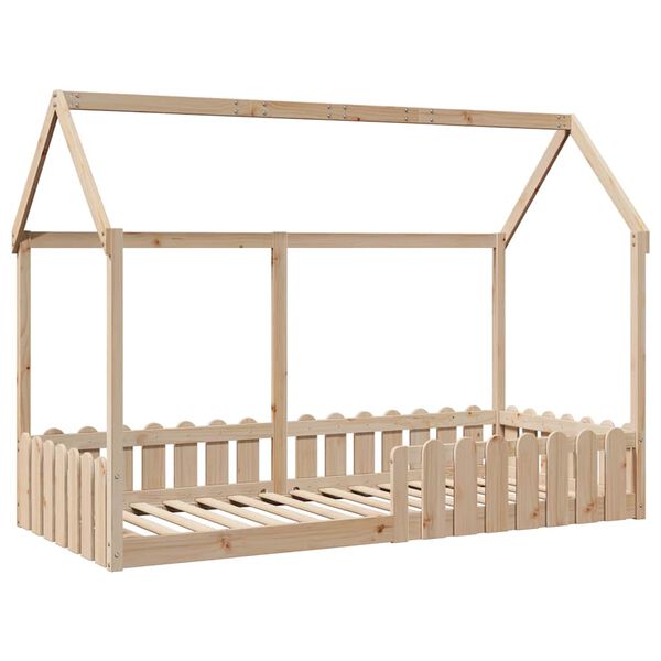 vidaXL Kids' House Bed Frame without Mattress 90x190 cm Single Solid Wood Pine
