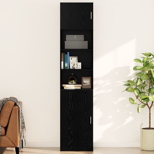 vidaXL Wall Cabinet Black oak 50 x 42.5 x 40 cm Engineered wood
