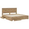 vidaXL Bed Frame with Drawer Artisan Oak 180 x 200 cm Engineered Wood