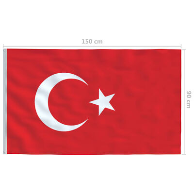 vidaXL Turkey Flag 90x150 cm