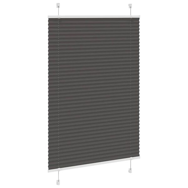 vidaXL Pleated Blind Black 90x100 cm Fabric Width 89.4 cm Polyester