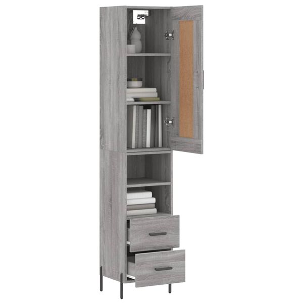 vidaXL Highboard Grey Sonoma 34.5x34x180 cm Engineered Wood