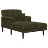 vidaXL Chaise Longue Green Corduroy fabric