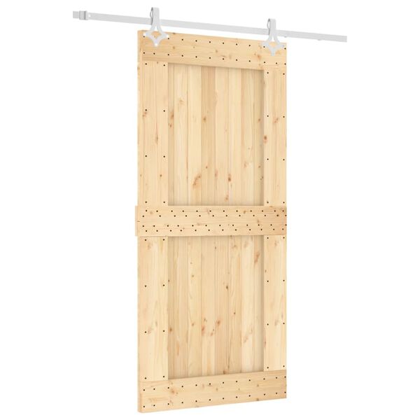 vidaXL Sliding Door with Hardware Set 95x210 cm Solid Wood Pine