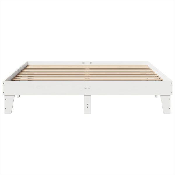 vidaXL Bed Frame without Mattress White 200x200 cm Solid Wood Pine