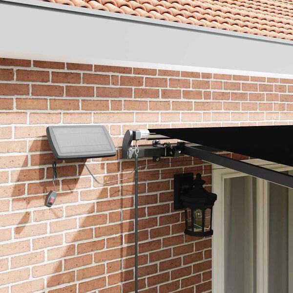 vidaXL Retractable Awning Manual Black 500 x 350 cm Fabric