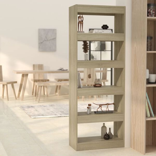 vidaXL Book Cabinet/Room Divider Sonoma Oak 60x30x166 cm Engineered Wood
