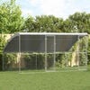 vidaXL Dog Kennel with Storage 2 pcs Silver 4 x 2 x 2 m Steel