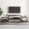 vidaXL TV Cabinet Smoked Oak 197x35x52 cm Engineered Wood