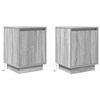 vidaXL Bedside Cabinets with LED Lights&nbsp;2 pcs Grey Sonoma 38x34x50 cm