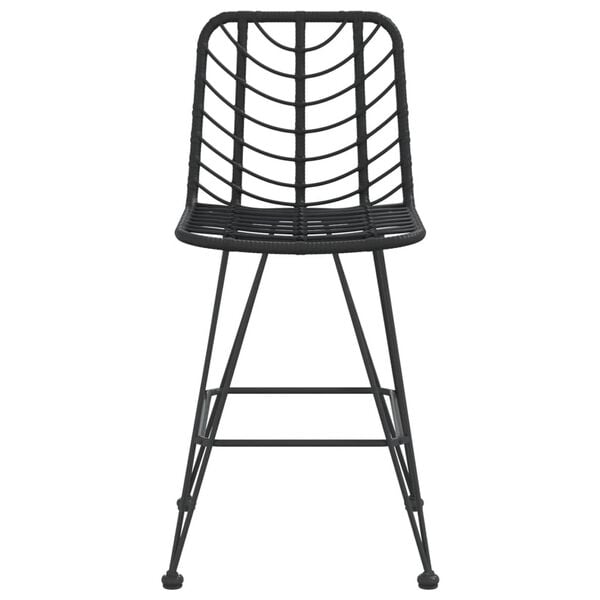 vidaXL Bar Stools 2 pcs Black 45x56x103.5 cm PE Rattan and Steel