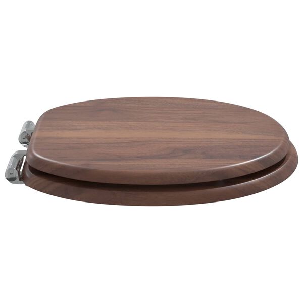 vidaXL Soft-Close Toilet Seat Brown 44 x 38 cm MDF board