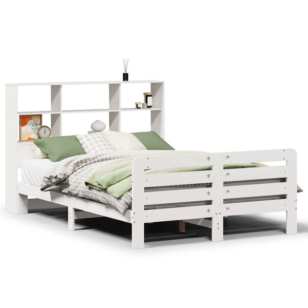 vidaXL Bed Frame without Mattress White 120x190 cm Small Double Solid Wood Pine