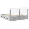 vidaXL Bed Frame with Drawer Concrete Grey 200 x 200 cm Engineer Wood