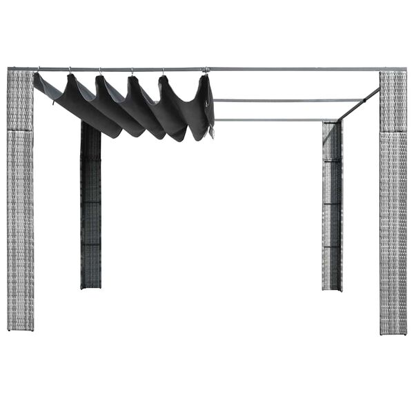 vidaXL Gazebo with Roof Poly Rattan 300x300x220 cm Grey and Anthracite
