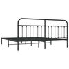 vidaXL Metal Bed Frame without Mattress with Headboard Black 193x203cm