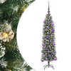 vidaXL Artificial Slim Christmas Tree Green and White 120 cm