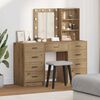vidaXL Dressing Table 3 pcs Brown 40 x 41 x 135 cm Engineered wood