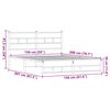vidaXL Metal Bed Frame without Mattress Brown Oak 150x200 cm King Size