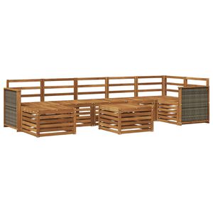 vidaXL Outdoor Sofa Set 7 pcs Natural Solid Acacia Wood