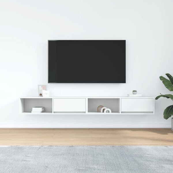 vidaXL TV Cabinets 2 pcs White 100x31x25.5 cm Engineered Wood