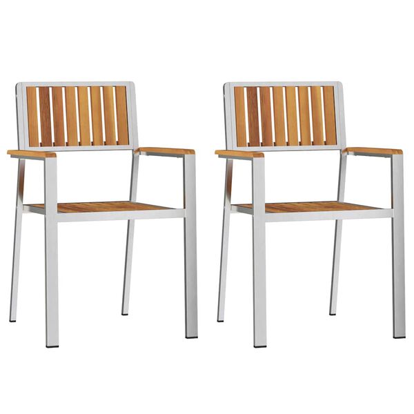 vidaXL Garden Chair 2 pcs Brown 56 x 54.5 x 87 cm Solid Acacia Wood