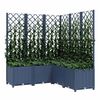 vidaXL Garden Planter with Trellis Blue Grey 120x120x136 cm PP
