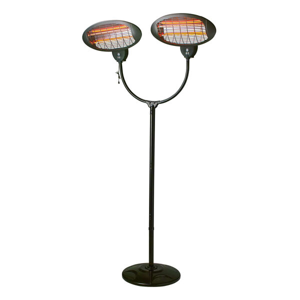 Free standing twin headed electric patio heater