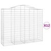 vidaXL Arched Gabion Baskets 12 pcs 200x50x160/180 cm Galvanised Iron