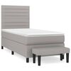 vidaXL Box Spring Bed with Mattress Light Grey 100x200 cm Fabric