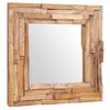 vidaXL Decorative Mirror Teak 60x60 cm Square