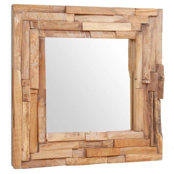 vidaXL Decorative Mirror Teak 60x60 cm Square
